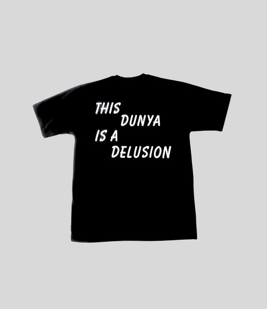 This duniya is a delusion - BLACK  OVERSIZE T-shirt